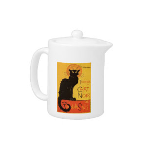 Tournée du Chat Noir, Steinlen Black Cat Vintage Teapot