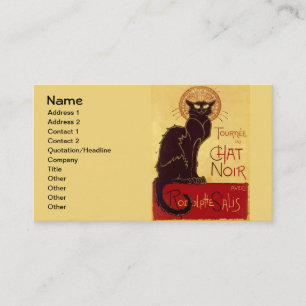 Tournée du Chat Noir, Theophile Steinlen Business Card