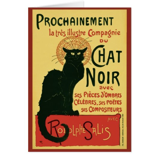 Tournée du Chat Noir, Theophile Steinlen Cards (Front)