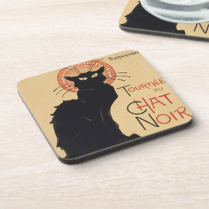 Tournee du Chat Noir Vintage Black Cat Art Nouveau Beverage Coaster