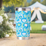 Tourqoise Blue Retro Heart Tumbler