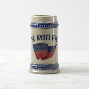 Tout Ayisyen Deye Les Grenadiers Retro Emblem Beer Stein