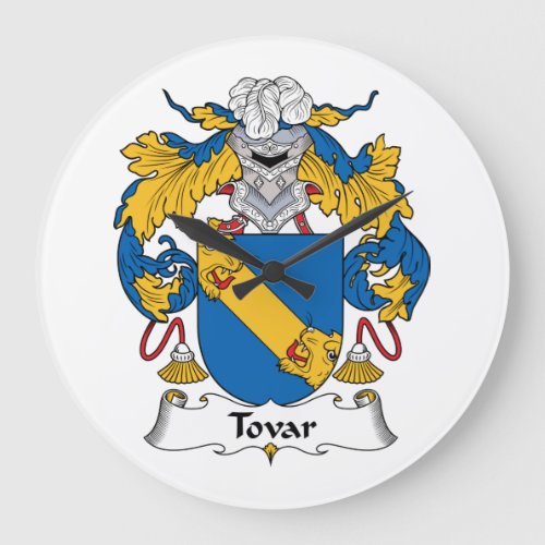 Tovar Family Crest Large Clock