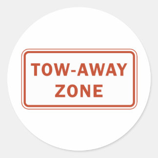 Tow-Away Zone Classic Round Sticker
