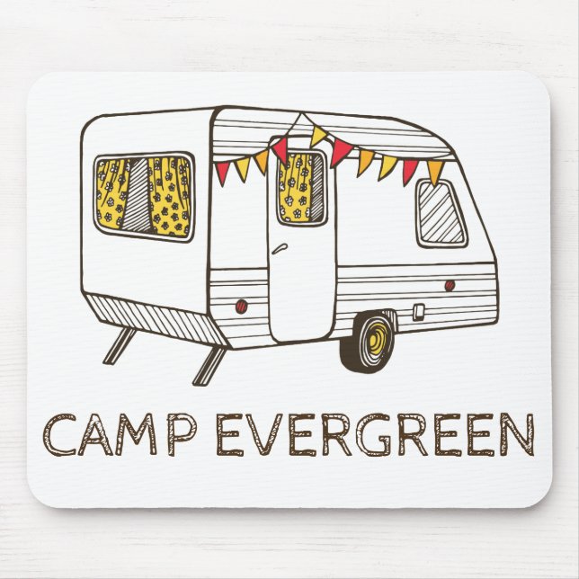 Tow Behind Camper Caravan Personalized Mouse Pad (Front)