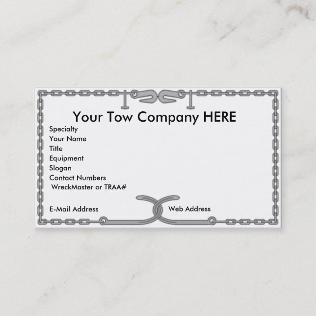 Tow Chain Business Card (Front)