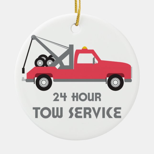 Tow Service Ceramic Ornament (Front)