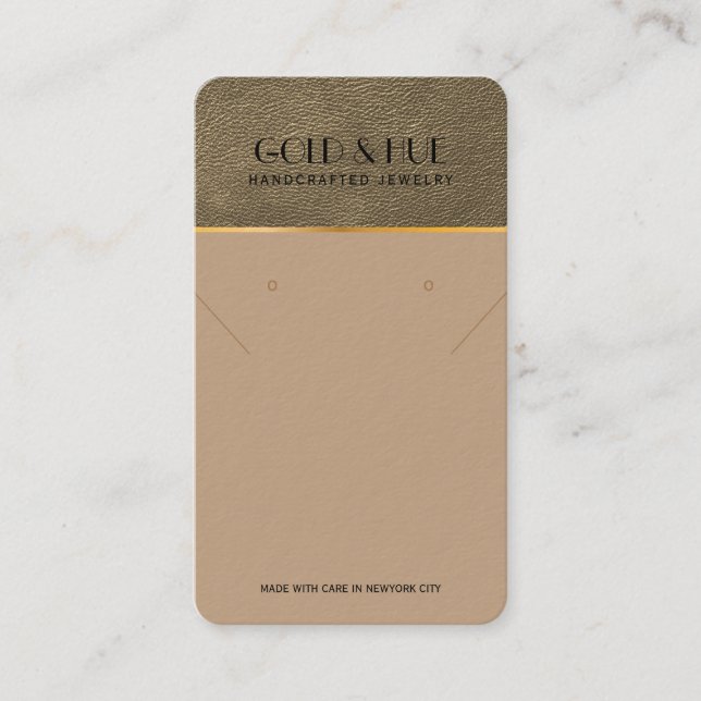 Tow Tone Leather Jewelry Display Business Card (Front)