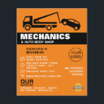Tow Truck, Auto Mechanic & Repairs Advertising Flyer<br><div class="desc">Tow Truck,  Auto Mechanic & Repairs Advertising Flyers By The Business Card Store.</div>