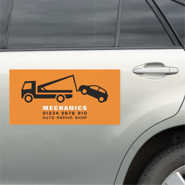 Tow Truck, Auto Mechanic & Repairs Car Magnet (In Situ)