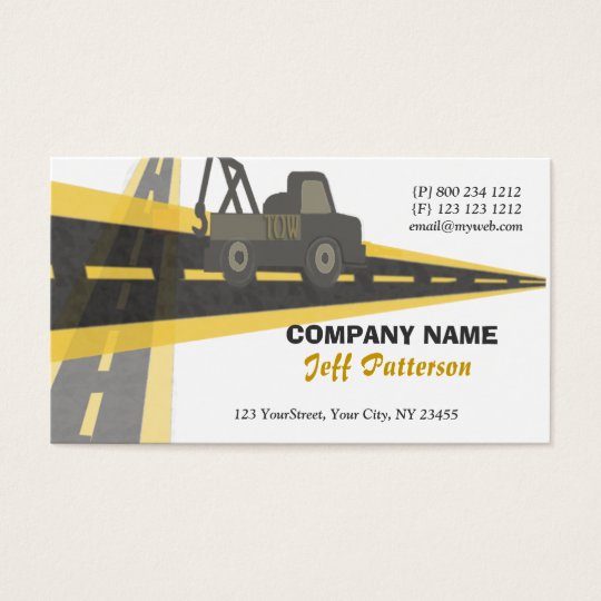 Tow Truck Automotive On The Road Travel Business Card 4672