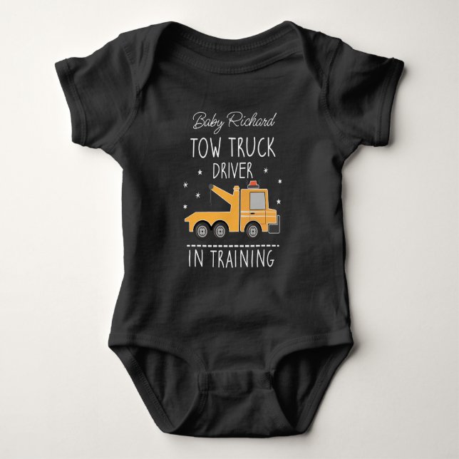Tow Truck Baby - Tow truck Driver in Training Baby Bodysuit (Front)
