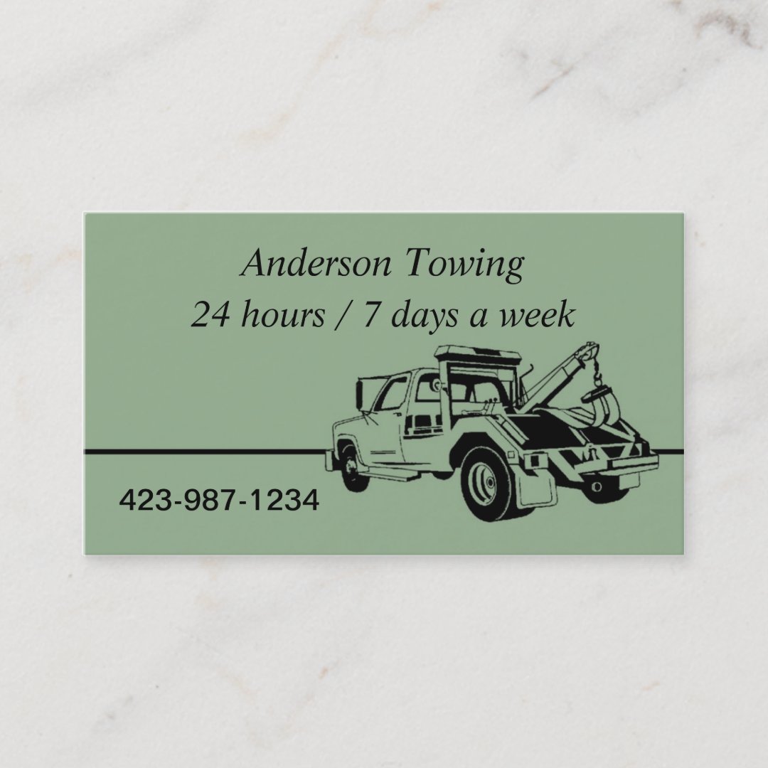 Tow Truck Business Card | Zazzle