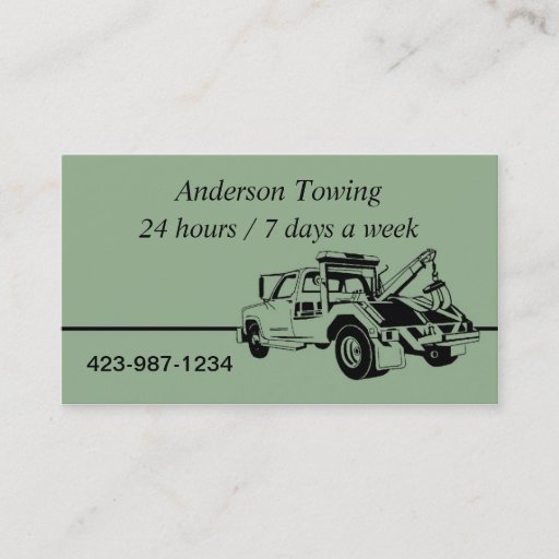 Customizable Tow Truck  Business Card