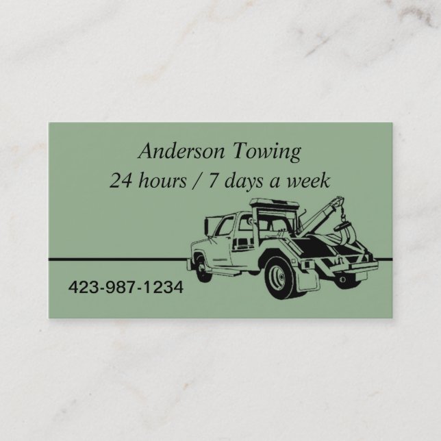 Tow Truck  Business Card (Front)