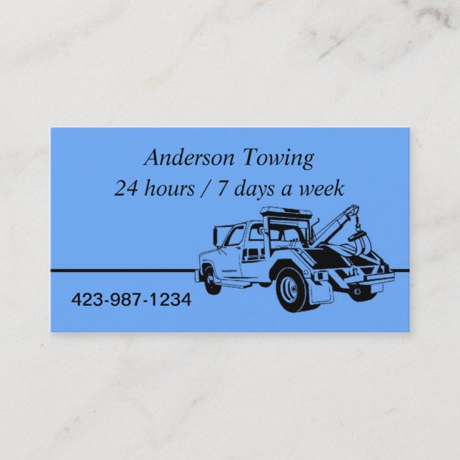 Tow Truck  Business Card (Front)