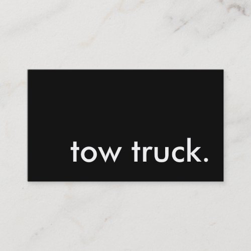 tow truck. business card