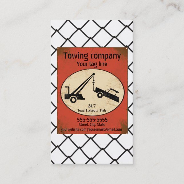 Tow truck business card (Front)