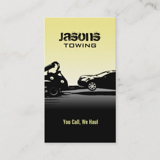 Customizable Tow Truck Business Cards