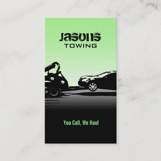 Customizable Tow Truck Business Cards