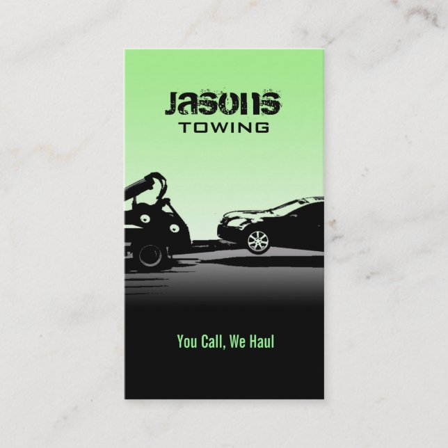 Tow Truck Business Cards (Front)