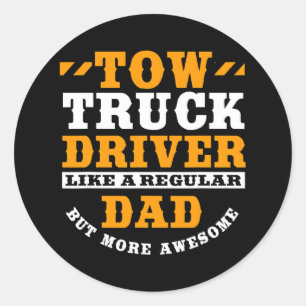 Tow Truck Dad Driver Recovery Vehicle Wrecker Classic Round Sticker
