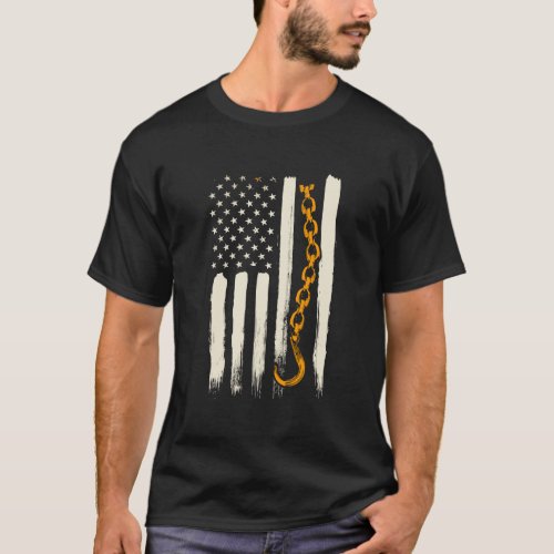 Tow Truck Driver Gifts American Flag Patriotic Tow T_Shirt