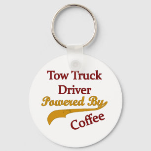 Tow Truck Driver Powered By Coffee Keychain