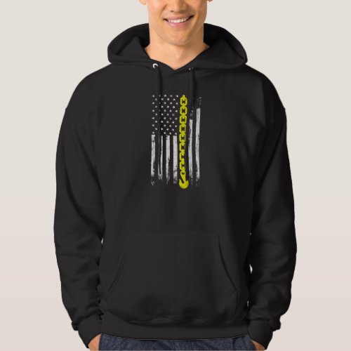 Tow Truck Driver thin yellow line USA flag gift Hoodie