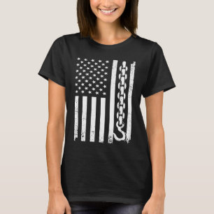 Tow Truck Men Women Cool US Flag Tow Truck Driver T-Shirt