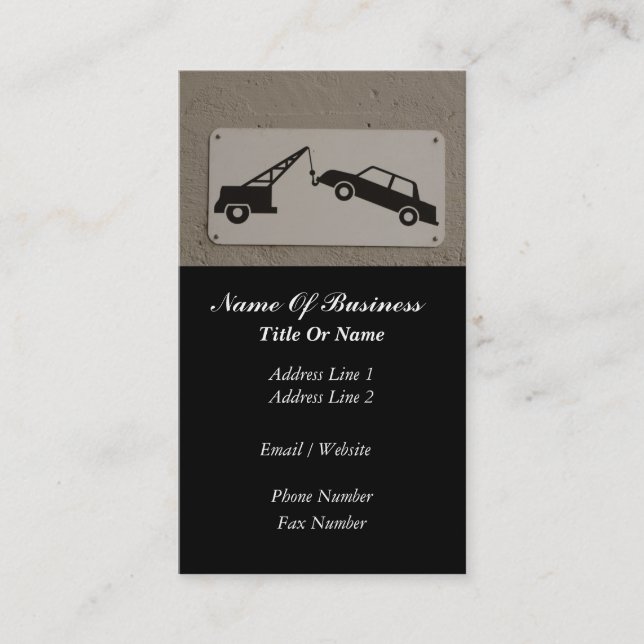 Tow Truck Services Business Card (Front)