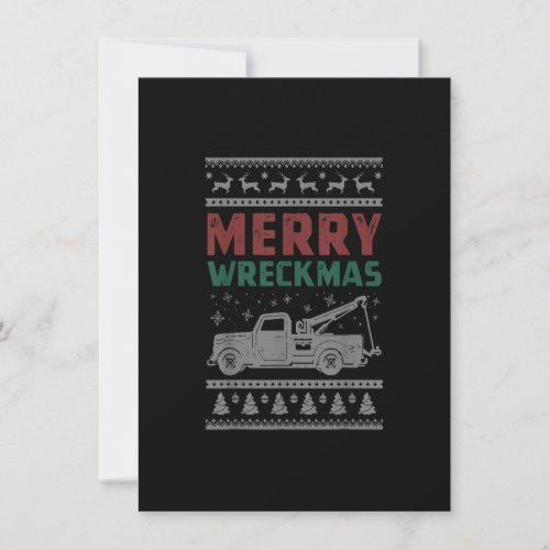 Tow Truck Ugly Christmas Sweater Shirt Merry Xmas  Invitation