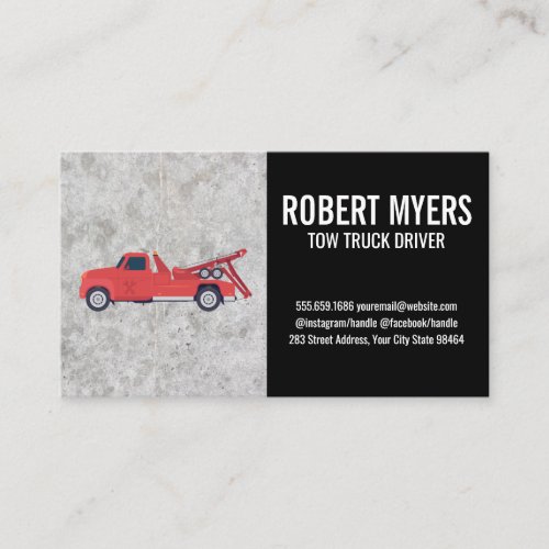 Tow Truck Vehicle Appointment Card
