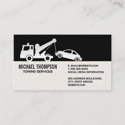 Tow Truck Vehicle Pulling Car Business Card
