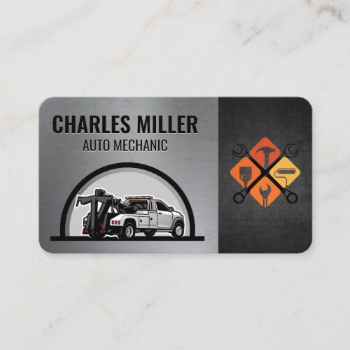 Tow Truck | Wrenches | Car Care Business Card