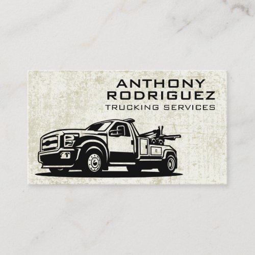 Tow Trucking Services  Texture Grunge Background Business Card
