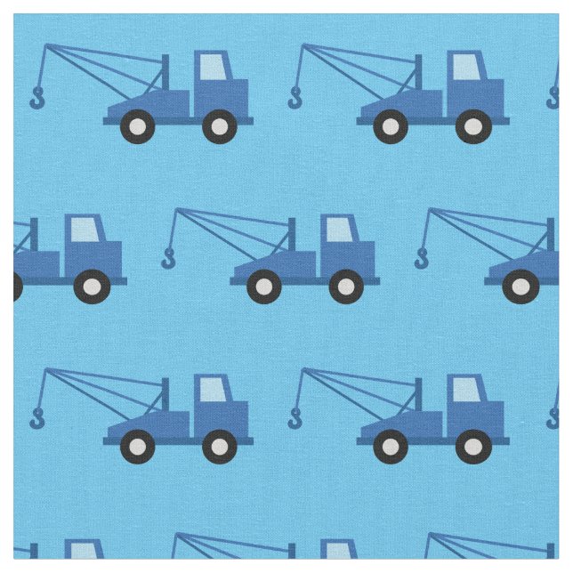 Tow Trucks Cute Boys Kids Fabric (Close Up)