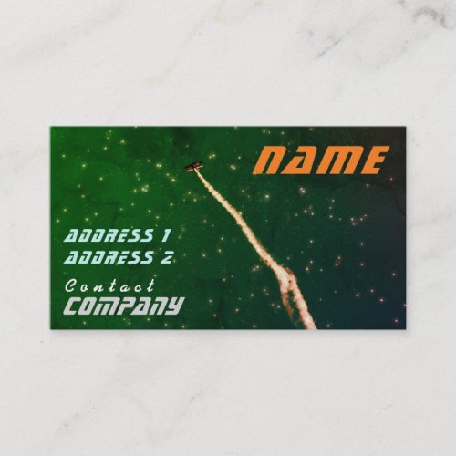 Towards the Stars Biplane Green Space Contrail Business Card