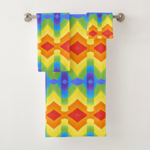 Towel, An elegant classic colorful fabric pattern  Bath Towel Set