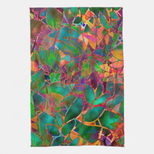 Towel Floral Abstract Stained Glass
