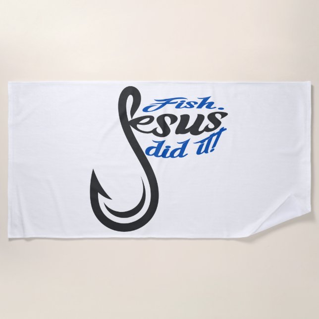 Towel. Jesus Did It. Beach Towel (Front)