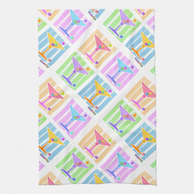 TOWEL - PASTEL MARTINIS Pop Art (Vertical)