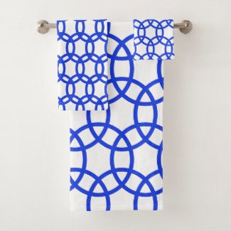 Towel Set - Blue Intersecting Rings