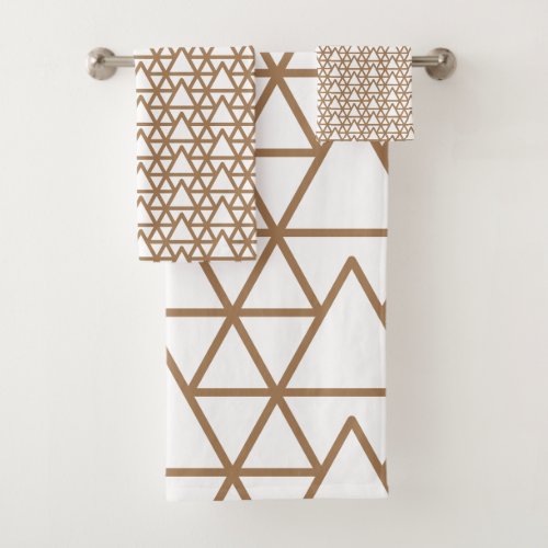 Towel Set _ Brown Intersecting Triangles