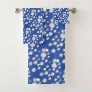 Towel Set - Clear Bubbles on Dark Blue