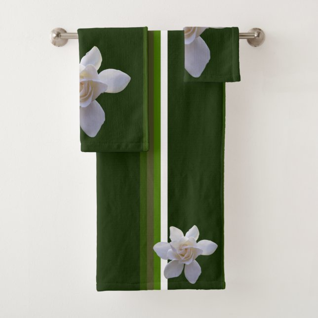 Towel Set - Gardenia on Stripes (Insitu)