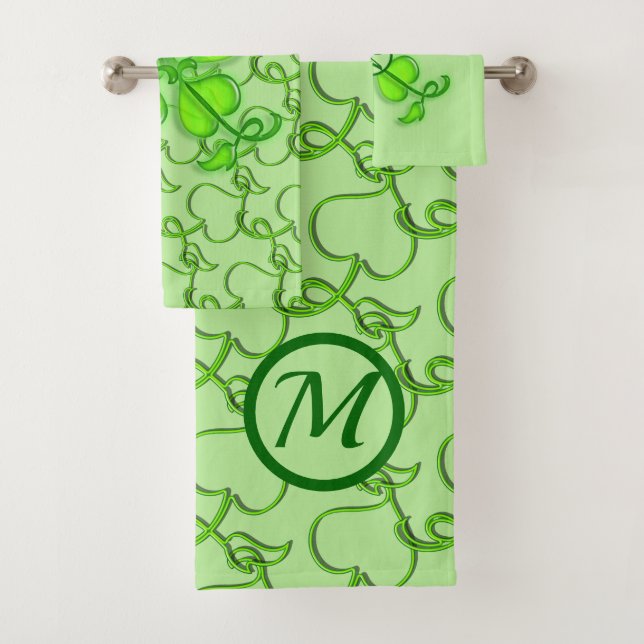 Towel Set - Ivy Leaves with Monogram (Insitu)