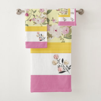 Towel Set patta buta and Jaal with flowers