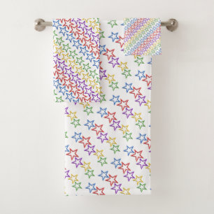 Towel Set - Rows of Colored Stars