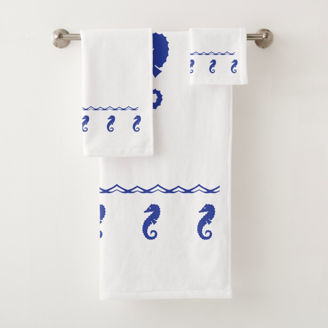 Towel Set - Sea Horses and Waves (Insitu)